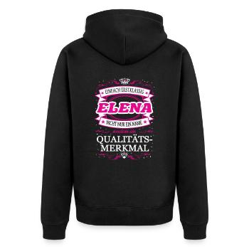 Quality Feature Elena Simply Top Notch Outfit - Unisex Premium Organic Zip Hoodie - black - Back - Nico (187cm)