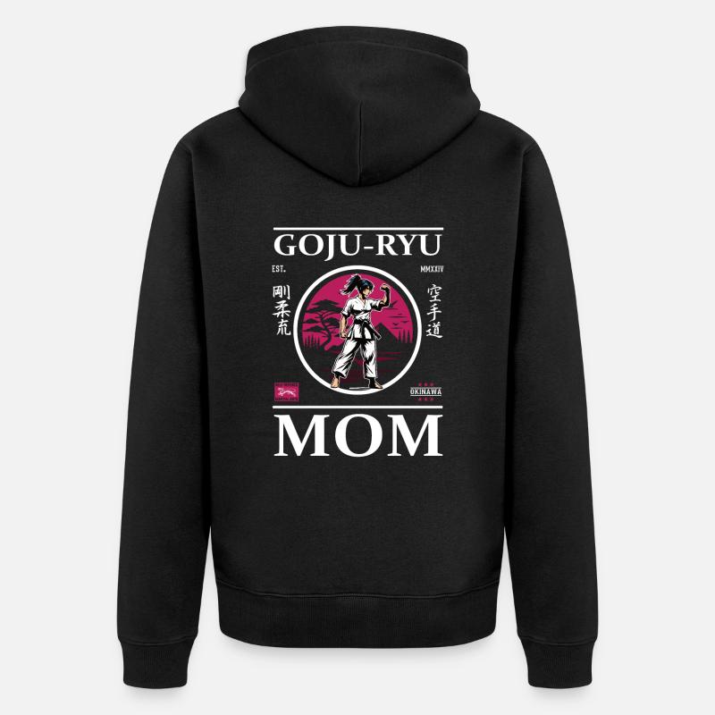 Maman de karaté Goju-Ryu - Veste à capuche bio Premium Unisexe - noir