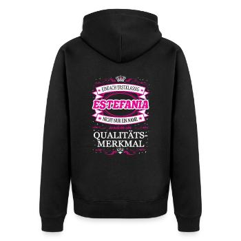 Quality feature Estefania simply first-class - Unisex Premium Organic Zip Hoodie - black - Back - Nico (187cm)
