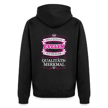 Quality Feature Evelyn Simply Top Notch Outfit - Unisex Premium Organic Zip Hoodie - black - Back - Nico (187cm)