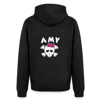 Pirate Amy Design for Girls and Women - Unisex Premium Organic Zip Hoodie - black - Back - Nico (187cm)