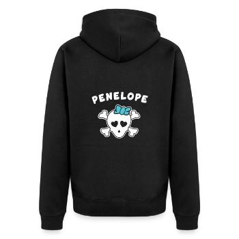 Pirate Penelope Design pour les filles et les femmes - Veste à capuche bio Premium Unisexe - noir - Dos - Nico (187cm)