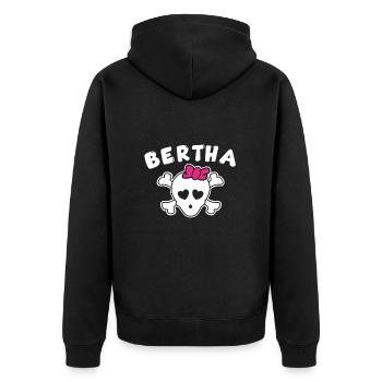 Pirate Bertha Design for girls and women - Unisex Premium Organic Zip Hoodie - black - Back - Nico (187cm)