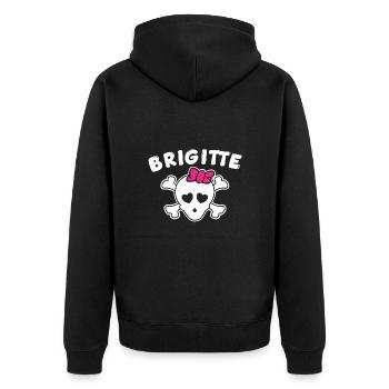 Pirate Brigitte Design pour les filles et les femmes - Veste à capuche bio Premium Unisexe - noir - Dos - Nico (187cm)