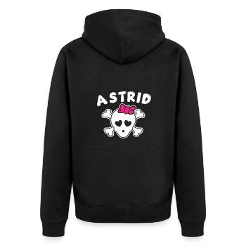 Pirate Astrid Design for Girls and Women - Unisex Premium Organic Zip Hoodie - black - Back - Nico (187cm)