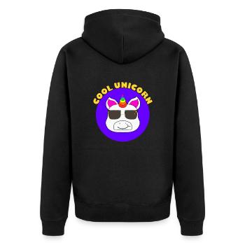 Licorne cool avec des lunettes de soleil - Veste à capuche bio Premium Unisexe - noir - Dos - Nico (187cm)