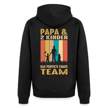 Bester Papa Der Welt Geschenke Weihnachten - Unisex Premium Bio Zip Hoodie - Schwarz - Hinten - Nico (187cm)