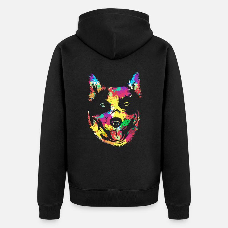 Bouvier australien chien - Veste à capuche bio Premium Unisexe - noir