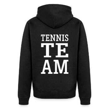 Tennis Team - Unisex Premium Bio Zip Hoodie - Schwarz - Hinten - Nico (187cm)