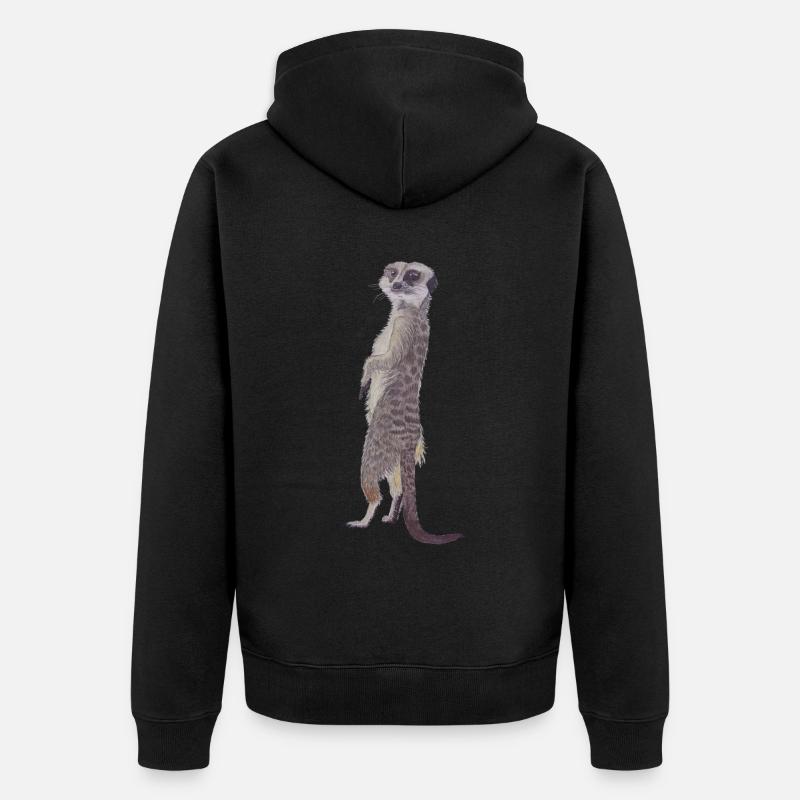 suricate droit - Veste à capuche bio Premium Unisexe - noir