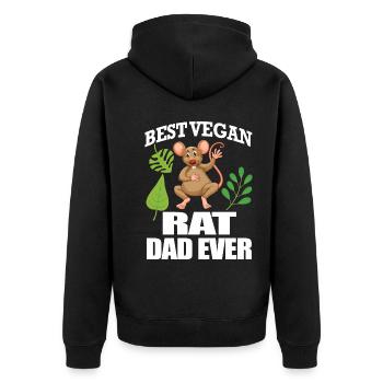 Rats Vegan | Rat Animals Pet Gift Idea - Unisex Premium Organic Zip Hoodie - black - Back - Nico (187cm)