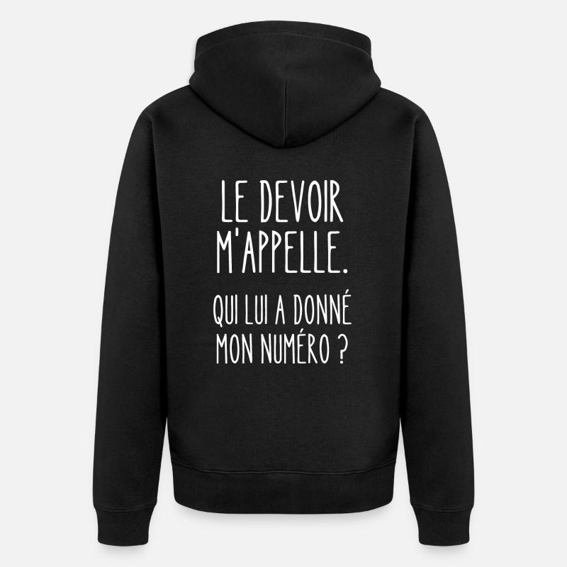 le devoir m'appelle - Veste à capuche bio Premium Unisexe - noir