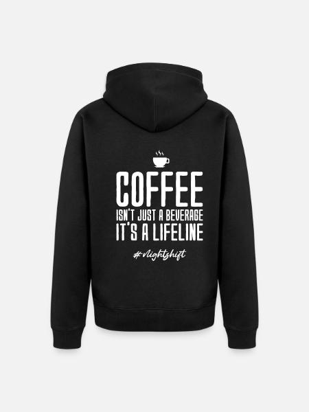 Nachtschicht - Unisex Premium Bio Zip Hoodie - Schwarz