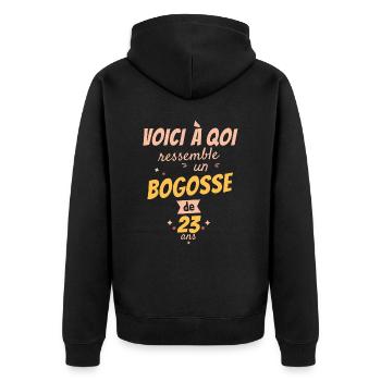 This is what a 23-year-old bogosse looks like - Unisex Premium Organic Zip Hoodie - black - Back - Nico (187cm)