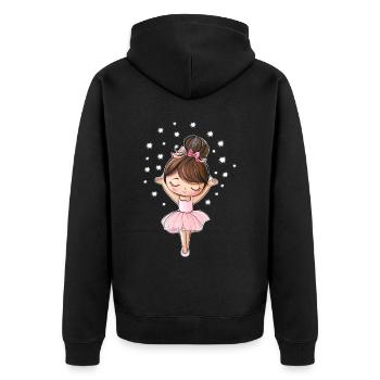 Ballerina with stars - Unisex Premium Organic Zip Hoodie - black - Back - Nico (187cm)