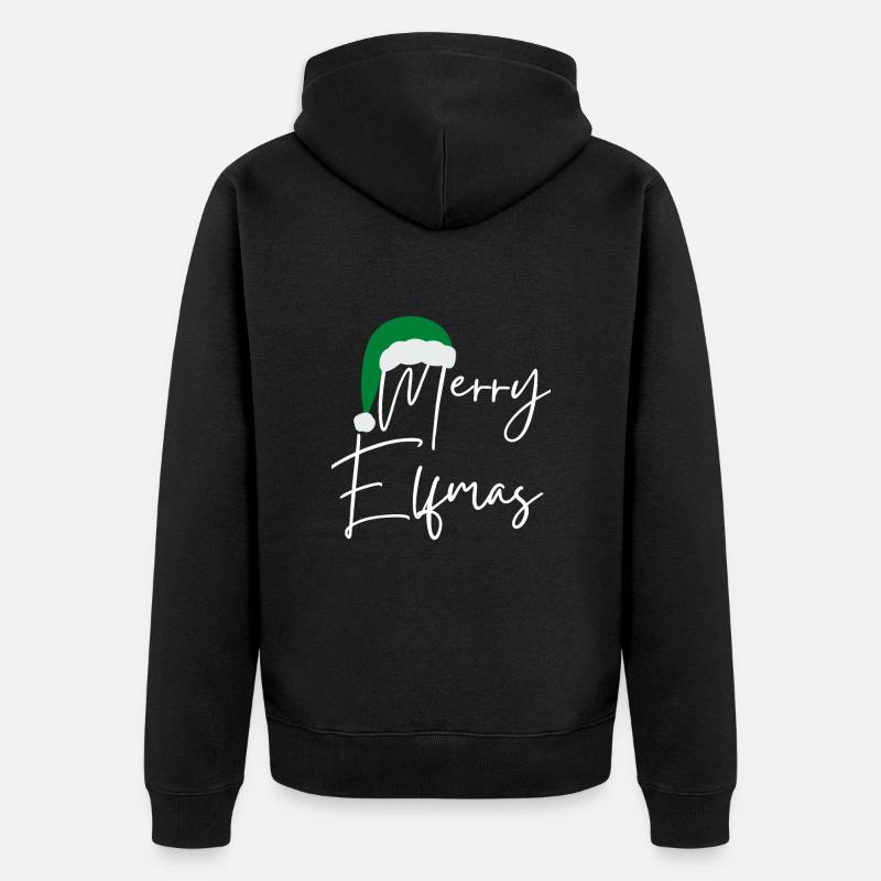 Merry Elfmas - Unisex Premium Bio Zip Hoodie - Schwarz