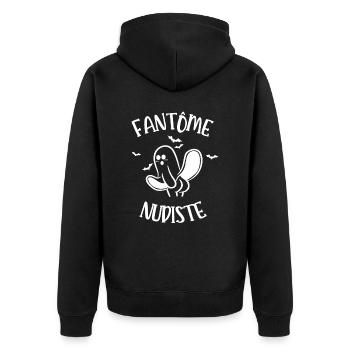 fantôme nudiste - Veste à capuche bio Premium Unisexe - noir - Dos - Nico (187cm)