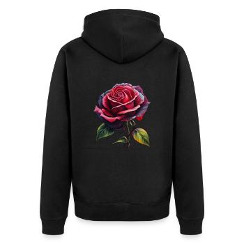 An Eternal Rose - Unisex Premium Organic Zip Hoodie - black - Back - Nico (187cm)