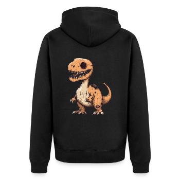 Dinosaur brontosaurus Halloween Zombie - Unisex Premium Organic Zip Hoodie - black - Back - Nico (187cm)