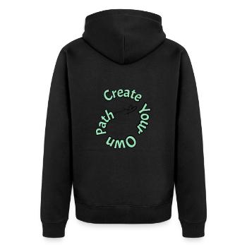Create your own path - Unisex Premium Organic Zip Hoodie - black - Back - Nico (187cm)