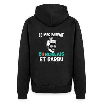 Le mec parfait est bordelais et barbu - Veste à capuche bio Premium Unisexe - noir - Dos - Nico (187cm)