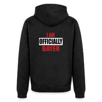 I am officially Bayer Bayern bayrisch Geschenk - Unisex Premium Bio Zip Hoodie - Schwarz - Hinten - Nico (187cm)