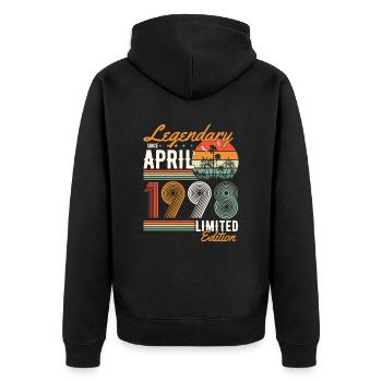 Légendaire depuis avril 1998 - Veste à capuche bio Premium Unisexe - noir - Dos - Nico (187cm)