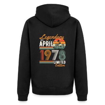 Légendaire depuis avril 1978 - Veste à capuche bio Premium Unisexe - noir - Dos - Nico (187cm)
