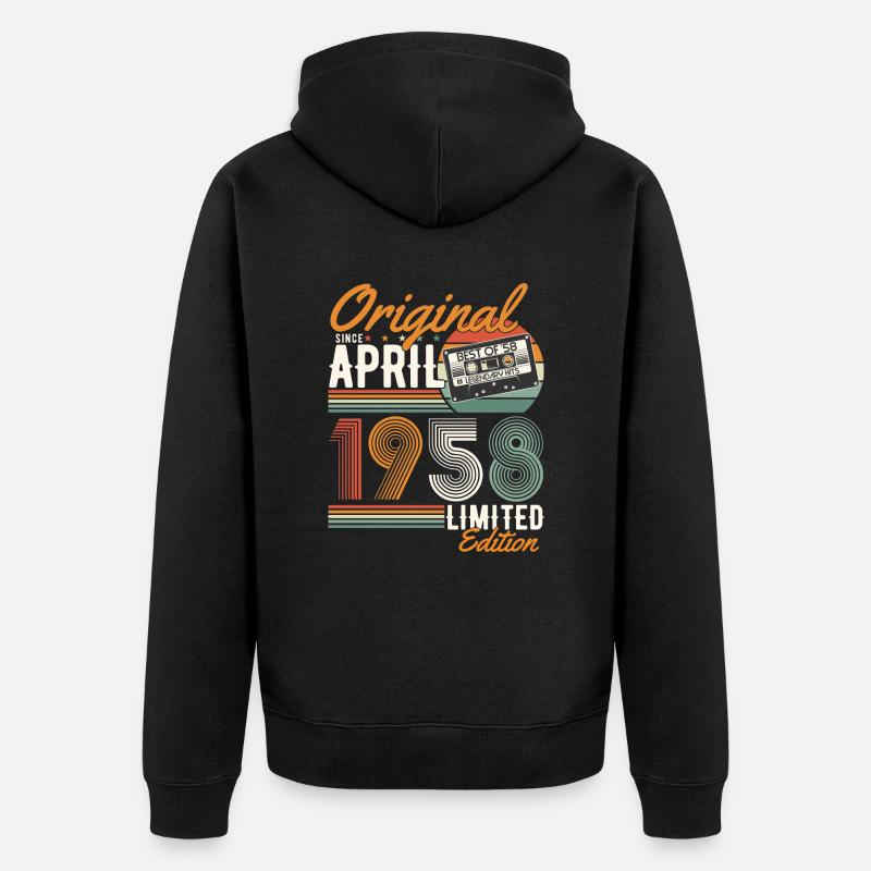Original seit April 1958 - Unisex Premium Bio Zip Hoodie - Schwarz