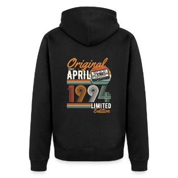 Original depuis avril 1994 - Veste à capuche bio Premium Unisexe - noir - Dos - Nico (187cm)