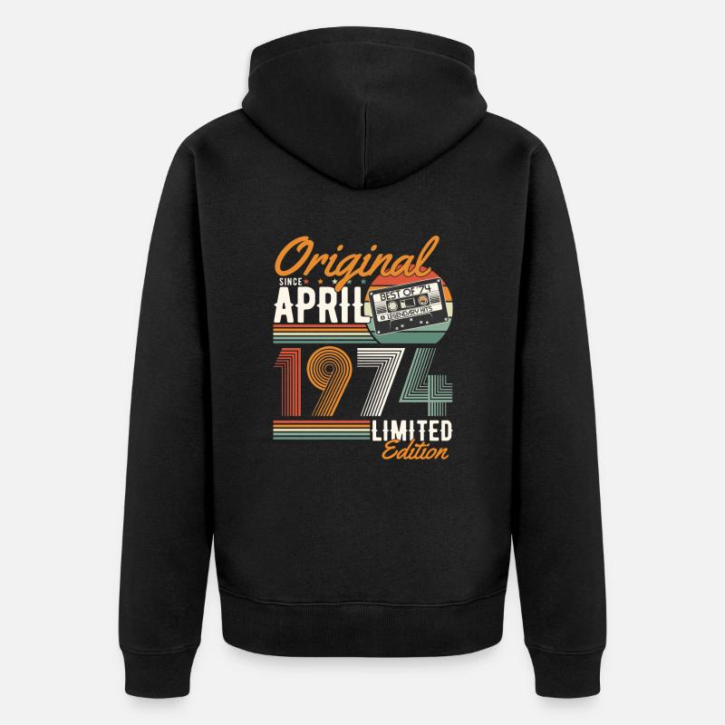 Original depuis avril 1974 - Veste à capuche bio Premium Unisexe - noir