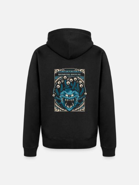 Dungeons And Dragons Monster Manual Med Beholder - Premium økologisk unisex-hættejakke - sort