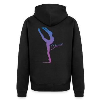 Tanzen Ballett Geschenk Ballerina - Unisex Premium Bio Zip Hoodie - Schwarz - Hinten - Nico (187cm)