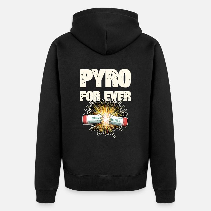 Pyro For Ever Firecracker - Unisex Premium Bio Zip Hoodie - Schwarz