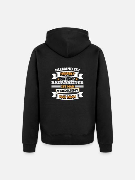Bauarbeiter - Unisex Premium Bio Zip Hoodie - Schwarz