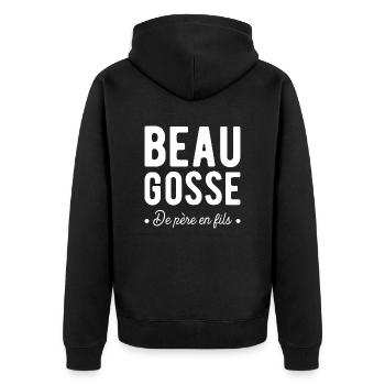 Beau gosse cadeau - Veste à capuche bio Premium Unisexe - noir - Dos - Nico (187cm)
