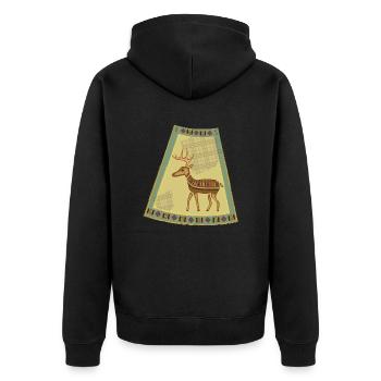 Reh - Unisex Premium Bio Zip Hoodie - Schwarz - Hinten - Nico (187cm)