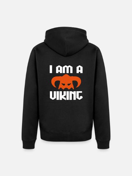 Ich bin ein Wikinger-cooles Zitat - Unisex Premium Bio Zip Hoodie - Schwarz