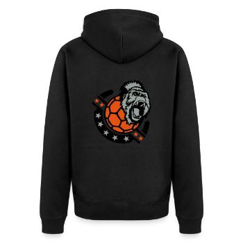 handball gorille gorilla club logo sport - Veste à capuche bio Premium Unisexe - noir - Dos - Nico (187cm)