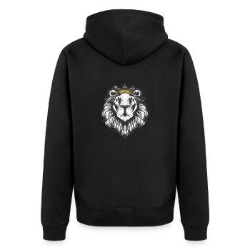Lion avec couronne - Veste à capuche bio Premium Unisexe - noir - Dos - Nico (187cm)