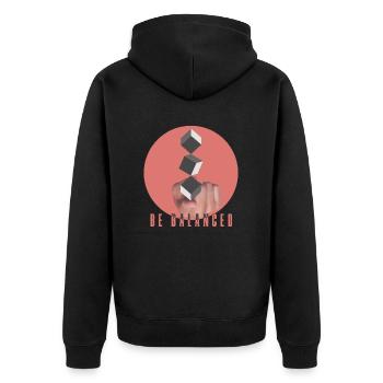 be balanced - Unisex Premium Organic Zip Hoodie - black - Back - Nico (187cm)
