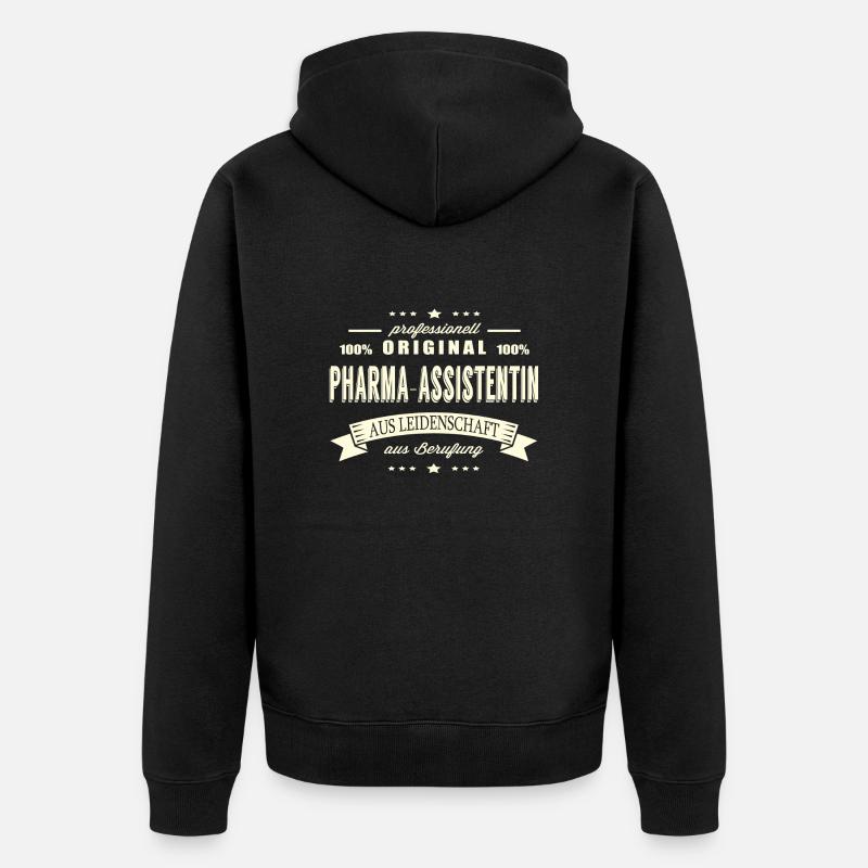 Pharma-Assistentin aus Leidenschaft - Unisex Premium Bio Zip Hoodie - Schwarz