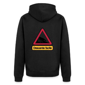 90 descente facile humour alcool - Veste à capuche bio Premium Unisexe - noir - Dos - Nico (187cm)