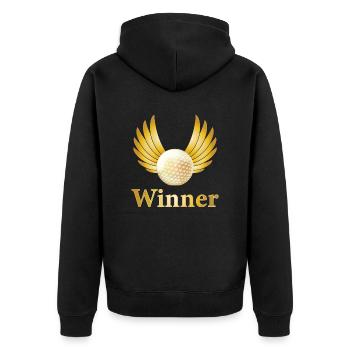 Gagnant de golf golf balle cours cadeau trophée sport - Veste à capuche bio Premium Unisexe - noir - Dos - Nico (187cm)