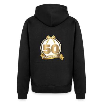 50e anniversaire de mariage d'or - Veste à capuche bio Premium Unisexe - noir - Dos - Nico (187cm)
