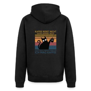 Coffee doesn't talk Coffee Doesn't whine - Unisex Premium Organic Zip Hoodie - black - Back - Nico (187cm)