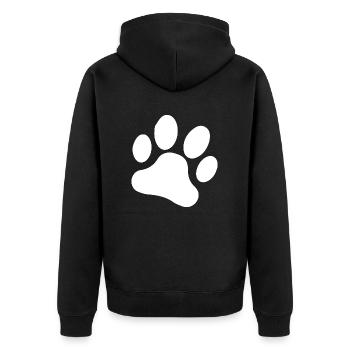 Hund Dog - Unisex Premium Bio Zip Hoodie - Schwarz - Hinten - Nico (187cm)