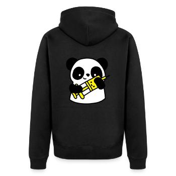 Panda nurse with syringe - Unisex Premium Organic Zip Hoodie - black - Back - Nico (187cm)