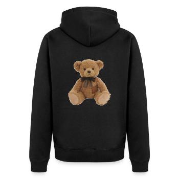 Ours en peluche 01 - Veste à capuche bio Premium Unisexe - noir - Dos - Nico (187cm)