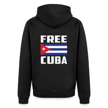 Vintage Free Cuba - Cuba Flag - Veste à capuche bio Premium Unisexe - noir - Dos - Nico (187cm)